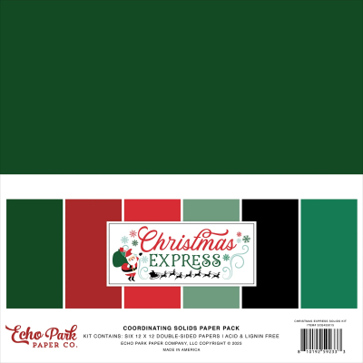 Christmas Express 12x12 Coordinating Solids - Echo Park