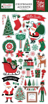 Santa Claus Express, Chipboard Accents - Echo Park