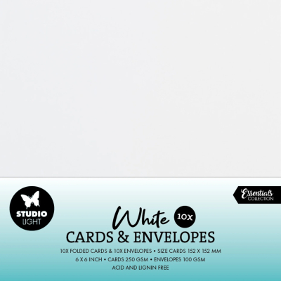 Cards & Envelopes 6"x6", Weiss - Studiolight