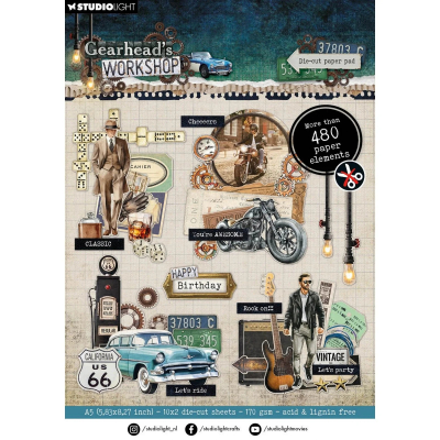 Gearhead's Workshop, A5 Die-Cut Paperpad - Studiolight