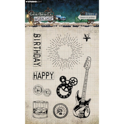 Gearhead's Workshop - Gears & Guitar, Clearstamp - Studiolight