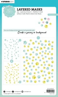 Preview: Dog Paws, Schablone - Studiolight