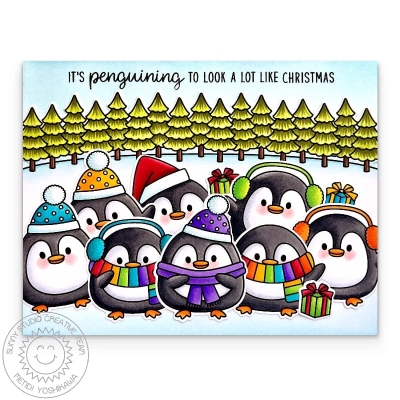 Roly Poly Penguins, Clearstamp - Sunny Studio Stamps