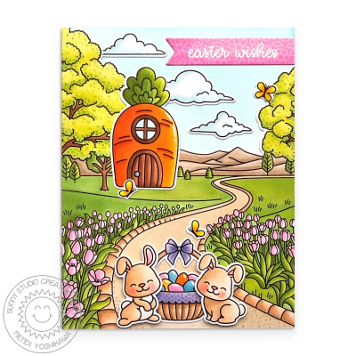 Tulip Path Background, Clearstamp - Sunny Studio Stamps