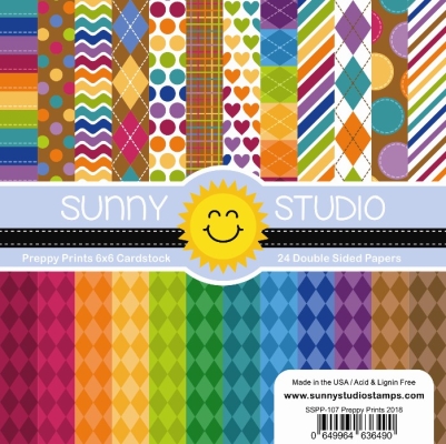 Preppy Prints, 6x6 Paperpad - Sunny Studio Stamps