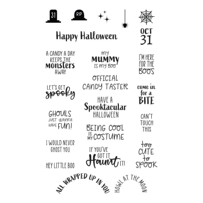 Boo Dance Party Sentiments, Clearstamp - Spellbinders