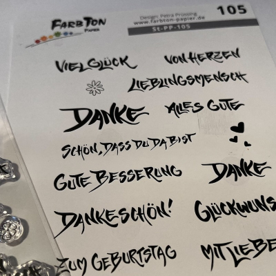 Schriften #105, Stempel - Farbton Papier