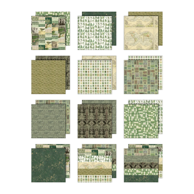 Preview: Palette Collection Green, 12x12 Paperpad - Tim Holtz