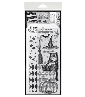 Mixed Media #25, Clearstamp & Stencil - Stampers Anonymous (Tim Holtz)