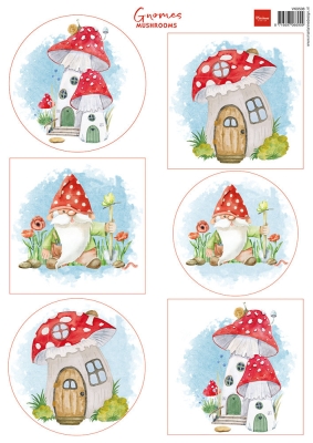 Decoupage Gnomes Mushrooms - Marianne Design
