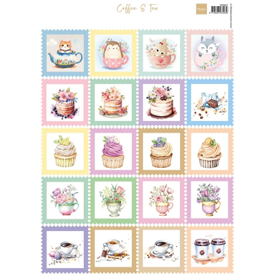 Cutting Sheet Stamps Coffee & Tea  - Marianne Design