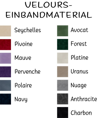 Velours Einbandmaterial