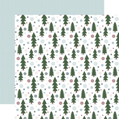 Winter Fun - Snowy Forest Trees, Designpapier - Echo Park