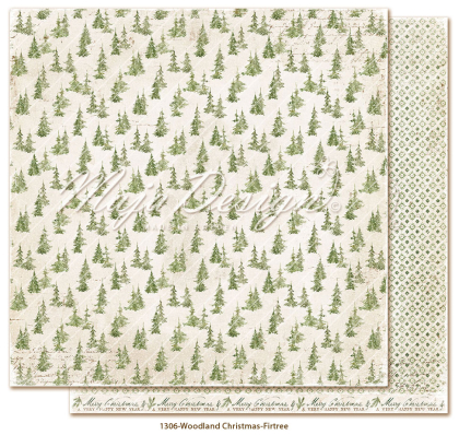 Woodland Christmas, Firtree, Designpapier - Maja Design