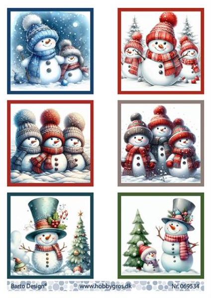 Cutting Sheet, Snowman #1 - Barto Design