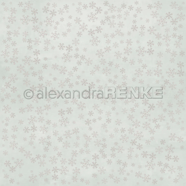 Schneeflockenzauber Jaspisgrün Hell, Designpapier - Alexandra Renke