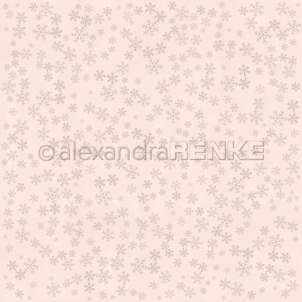 Schneeflockenzauber Blassrosa, Designpapier - Alexandra Renke
