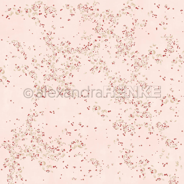 Beerenwirbel Blassrosa, Designpapier - Alexandra Renke
