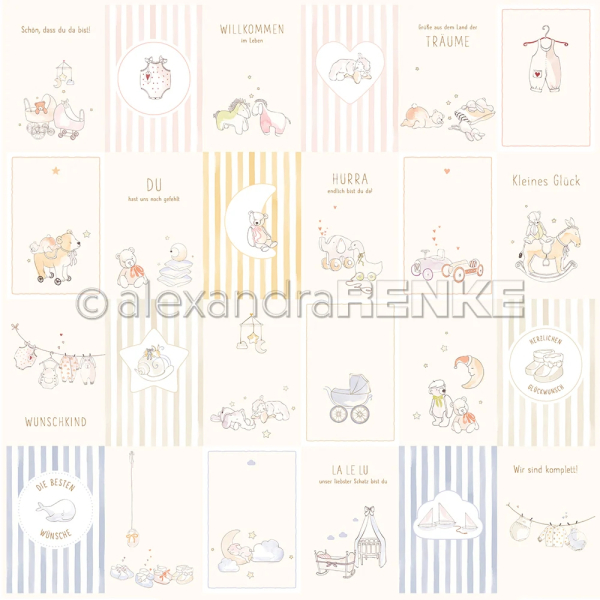 Glück in Kärtchen, Designpapier - Alexandra Renke