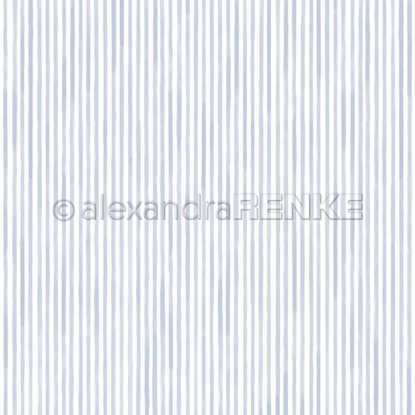 Streifen Blau, Designpapier - Alexandra Renke