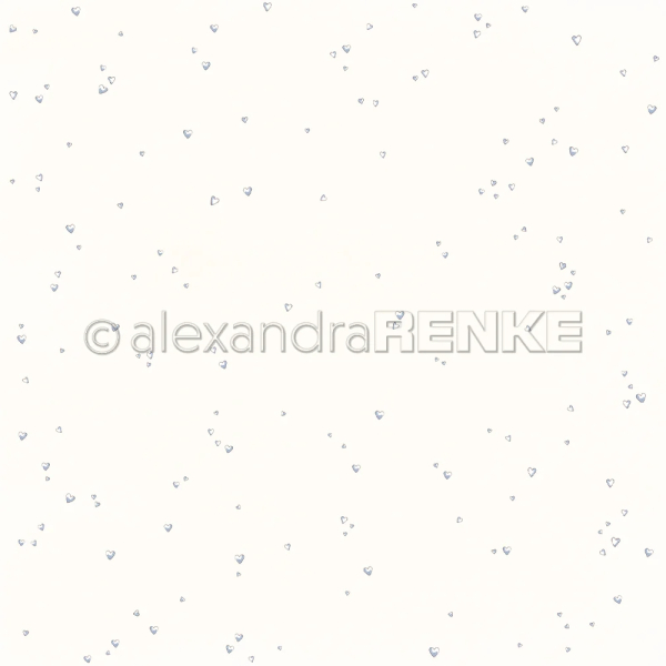 Herzchen Hellblau, Designpapier - Alexandra Renke