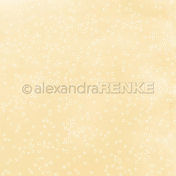 Margeritenreigen auf Gelb, Designpapier - Alexandra Renke