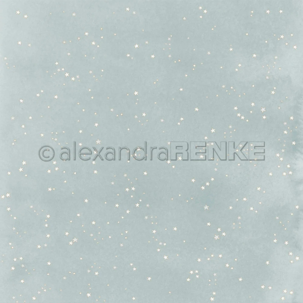 Kleine Sterne auf Elegant Blau, Designpapier - Alexandra Renke