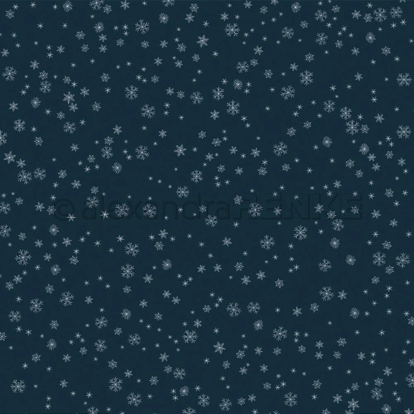 Schneeflocken auf Premiumblau, Designpapier - Alexandra Renke