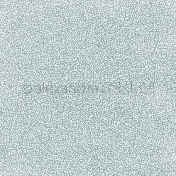 Blättchen auf Elegantblau, Designpapier - Alexandra Renke