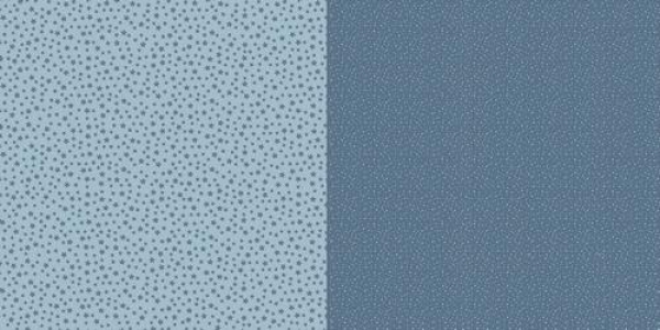 Punkte und Blumen, Schwedenblau, Designpapier - Dini Design