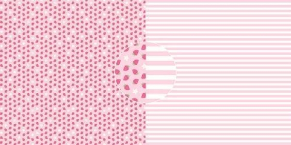 Erdbeeren & Streifen, Designpapier - Dini Design