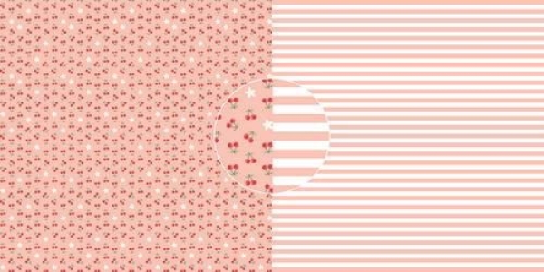 Kirsche & Streifen, Designpapier - Dini Design