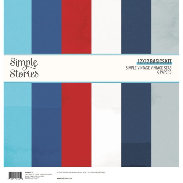 Simple Vintage Vintage Seas 12x12 Basics Kit - Simple Stories