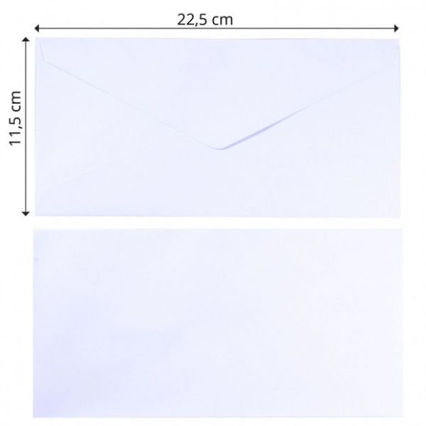 Kuverts 11,5 x 22,5 cm, Weiss - Vaessen