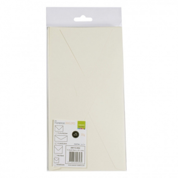 Kuverts 11,5 x 22,5 cm, Ivory - Vaessen