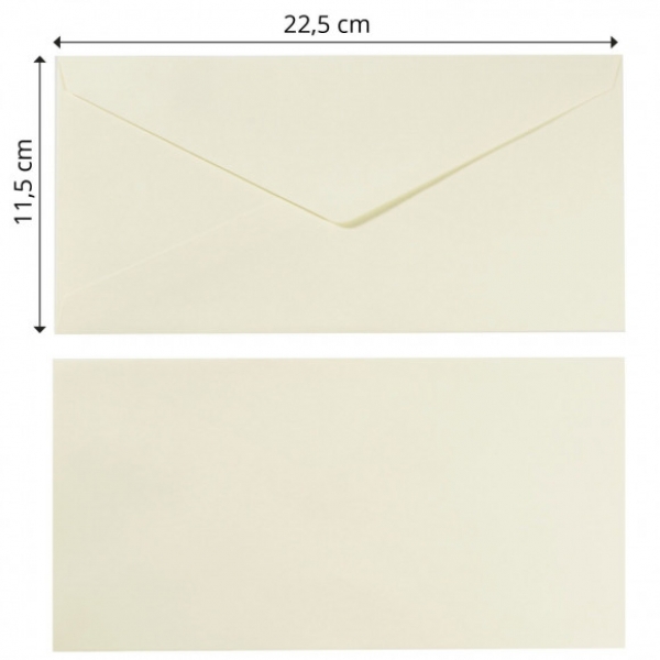Kuverts 11,5 x 22,5 cm, Ivory - Vaessen