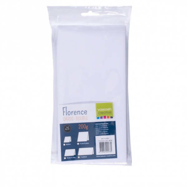 Doppelkarten 11 x 22 cm, Weiss - Vaessen