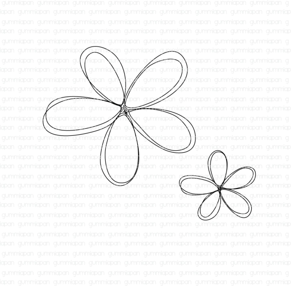 Doodled Flowers, Rubberstamp - Gummiapan