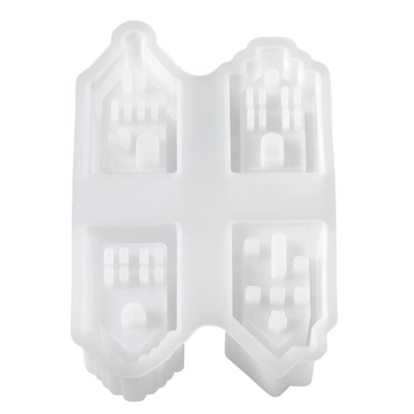 Silikongießform Mini-Häuschen 4-fach - HobbyFun