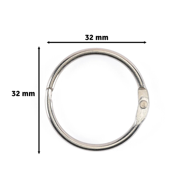 Buchbinderinge 3,2 cm, Silber - Vaessen