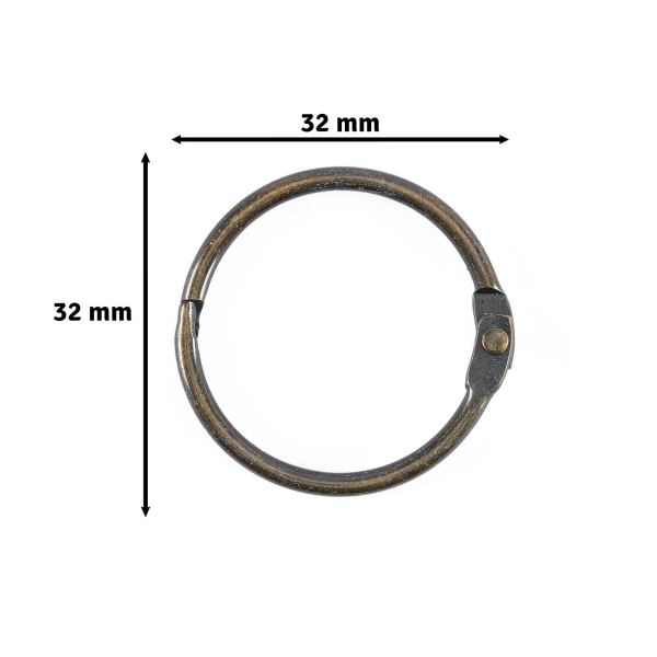 Buchbinderinge 3,2 cm, Kupfer - Vaessen