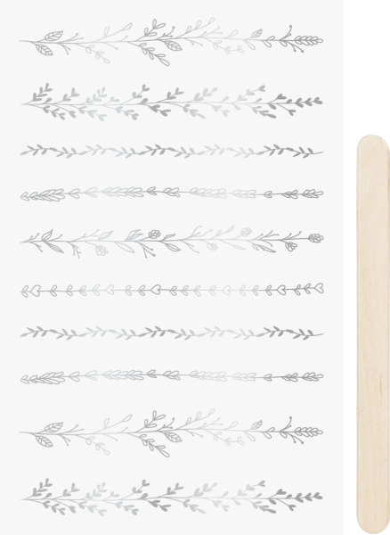 Bordüren silber, Rubbelsticker
