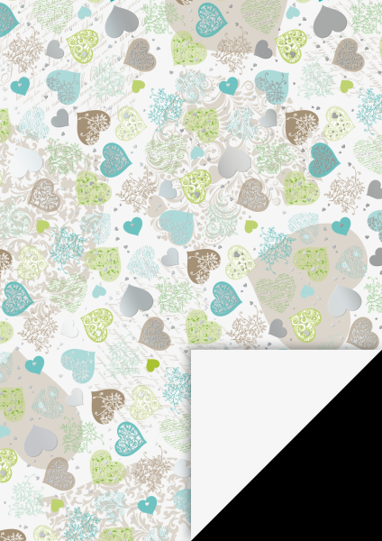 Big Hearts Mint A4, Designpapier - Heyda