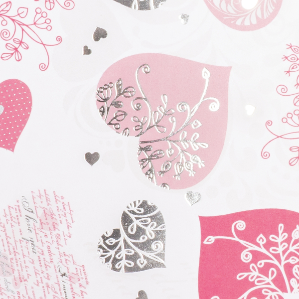 Big Hearts Bordeaux A4, Designpapier - Heyda