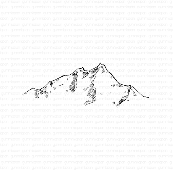 Mountain, Rubberstamp - Gummiapan