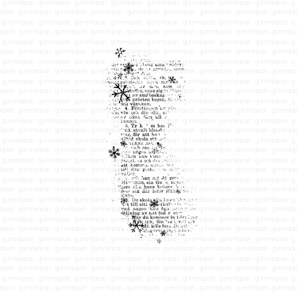 Thin Text with Snowflakes, Rubberstamp - Gummiapan
