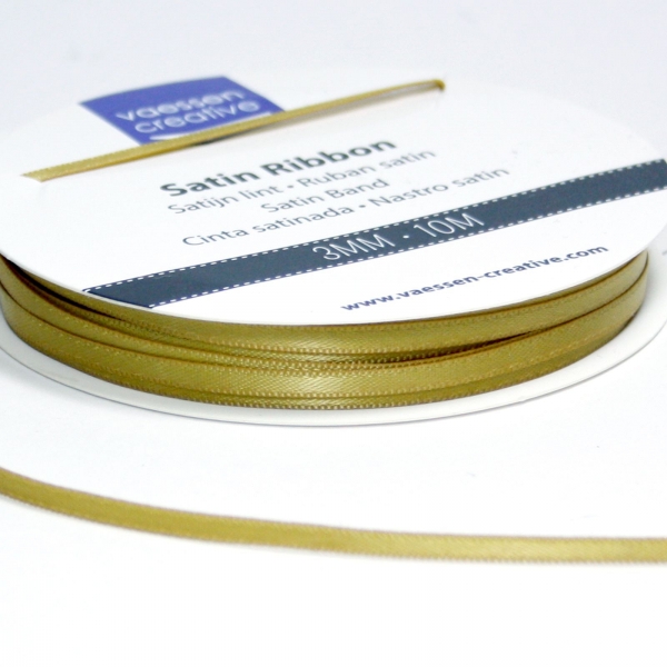 Satinband 3mm, Gold - Vaessen