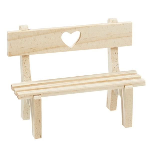 Holzbank mit Herz