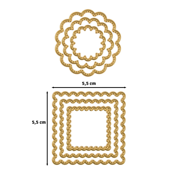 Gewellte Kreise & Quadrate, Stanze - Vaessen Creative