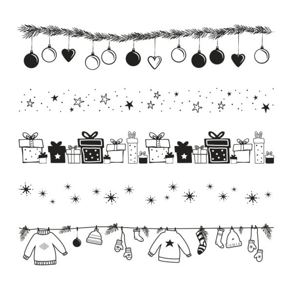 Weihnachtsbordüren, Clearstamp - Rayher